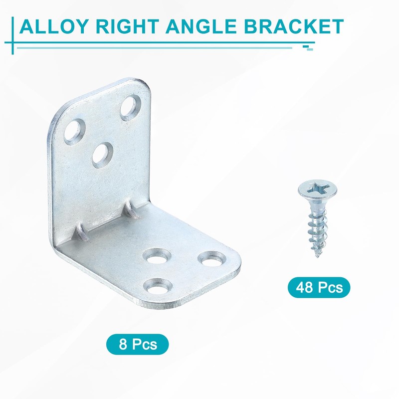 sourcing map 4 Pcs L Corner Bracket Corner Brace Metal