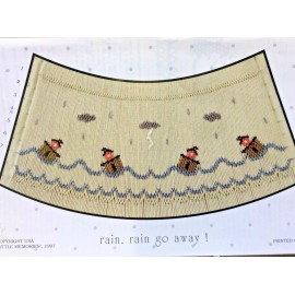 LITTLE MEMORIES SMOCKING PLATE #141 RAIN, RAIN GO AWAY!