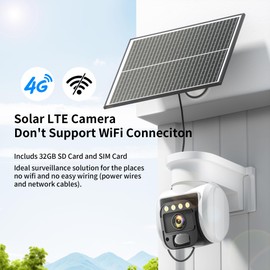 Reidubo 4G LTE Cellular Solar Security Camera, No WiFi with 3MP 2K HD, AI Motion Detection, Dual Lens 360° View, Color Night Vision, 2-Way Talk, IP66 Weatherproof, SIM Card Included