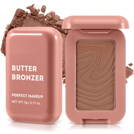 Boobeen Soft Matte Bronzer, Contour Palette for Face, Bronzing Blush Powder for Contouring, Long-lasting Buildable Bronzed Shimmer