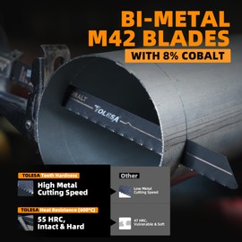 TOLESA Reciprocating Saw Blades Metal Cutting 9 Inch 18 Tpi Bi-Metal Saw Blades M42 Teeth With Cobalt For Metal Fine Cutting Perfect For Metal Pipes, Metal Profiles And Medium To Thin Sheet Metal