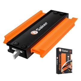 Saker Herramienta de perfil de medidor de contorno (bloqueo de 5 pulgadas), bloqueo ajustable, copia con precisión duplicador de forma irregular, trazado de soldadura irregular, herramienta imprescindible para manitas de bricolaje, construcción