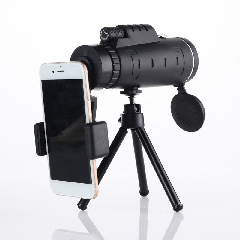 40X60 Monocular Telescope Waterproof HD Night Vision Magnifier Phone Camera
