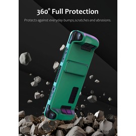 Valve Steam Deck Case - Kickstand Protective Accessory with Drops, Scratches, Dust, Fingerprints, Hands Full (Dark)