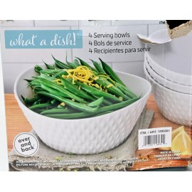 Overandback What A Dish 4-piece Serving Bowl Set Stoneware Plates Microwave Safe