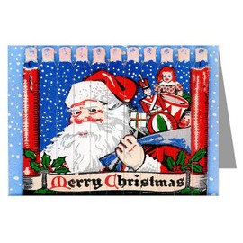 Vintage Illustrated Santa with Bag of Toys Christmas Holiday Note Cards Set