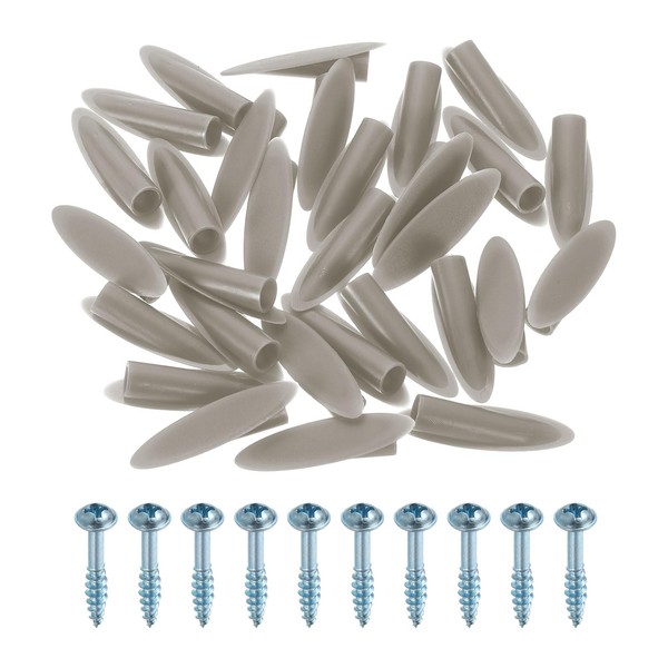 sourcing map 100Pcs Plastic Pocket Hole Plugs, 9mm Slant Hole