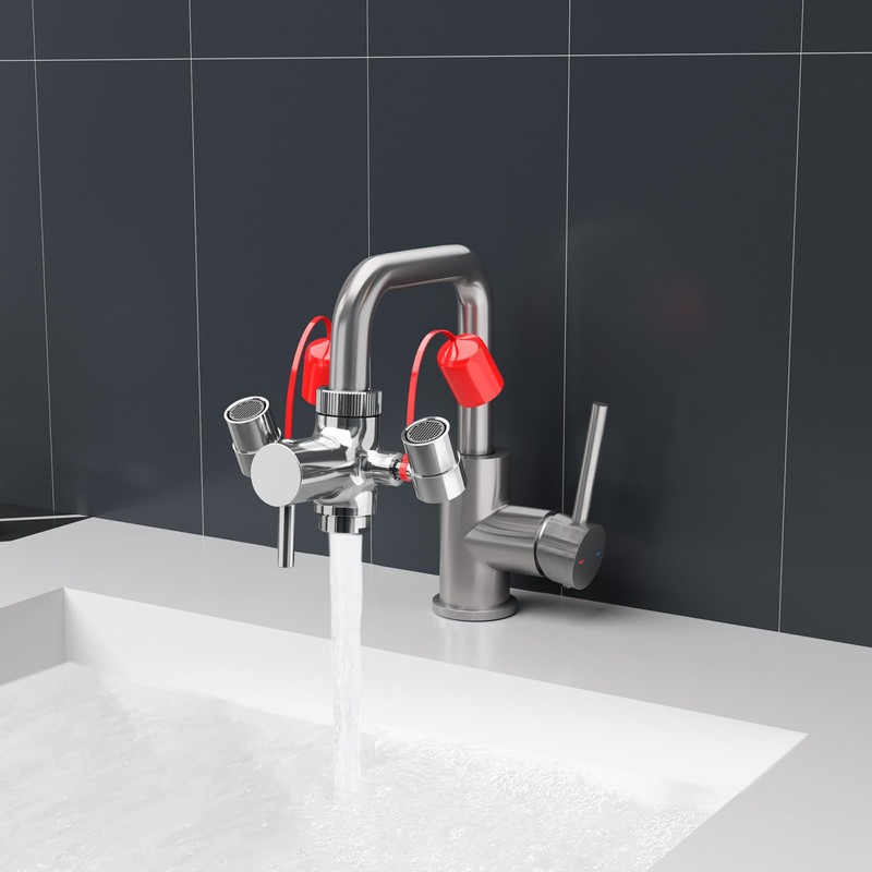 ARRISEA Eye Wash Station Faucet Mounted Emergency Sink Attachment Eye