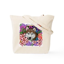 CafePress SIBERIAN HUSKY DOG Tote Bag Reusable Natural Beige Canvas Shopping Bag