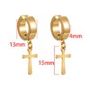 Gold Silver Cross Clip On Earrings Drop Dangle Set for