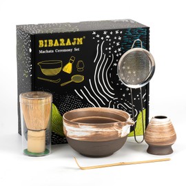 5PCS Matcha Tea Set Matcha Whisk Matcha Kit for Ceremony Ceramic Matcha Set for Traditional Japanese Tea Ceremony with Whisk and Bowl, Matcha Spoon, Whisk Holder