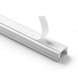 Cable Trunking Raceway 192" Self-Adhesive Paintable Cord Management, Cord Cover in a Roll Includes Junction Pieces and Easy to Store for Home and Office, 5/8" x 1.25" x 192" by Easylife Tech