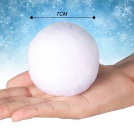 UNOLIGA Artificial Snowballs, Indoor Snowball Fight, 12 Pieces, 7 cm White Snowballs for Christmas Decoration, Winter Decoration