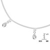 AeraVida White Teardrop CZ Dangle Sterling Silver Anklet with Adjustable