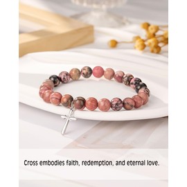 UPROMI Cross Bracelet Christian Gifts for Women Faith Religious Catholic Baptism Gifts Jewelry for Women Adults Confirmation Gifts