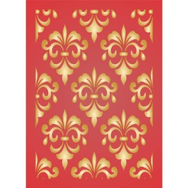Damask Stencil 4.5" x 6.5" - Stencil Company Original Flower Stencil Mask used to add texture, design and accents to mixed media backgrounds.