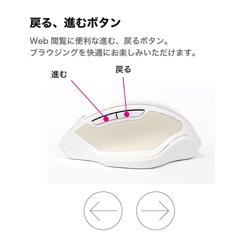 Nakabayashi Z8465 Digio2 Wireless Mouse, Silent, 5 Buttons, Blue LED,