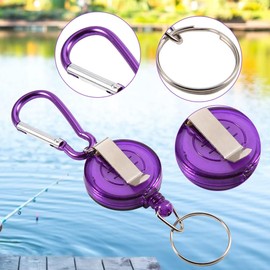 llavero retractil, Carrete de cadena para llavero, resistente, retráctil, de nailon, con clip (morado) Varillas Y Accesorios Yoyo Para Gafete Yoyo Para Gafete Lanyard