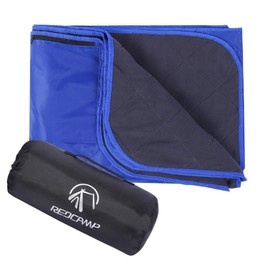 REDCAMP Large Waterproof Stadium Blanket for Cold Weather, Soft Warm Fleece Camping Blanket Windproof for Outdoor Sports, Blue