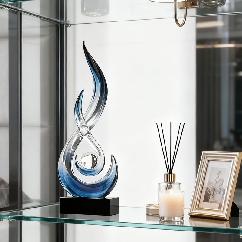 XGZY 15inch Flame Sculpture: Resin Flame Shaped Art Decoration, Suitable