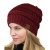 C.C Unisex Chunky Soft Stretch Cable Knit Warm Fuzzy Lined