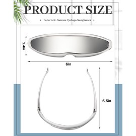 4 Pairs Futuristic Narrow Cyclops Sunglasses Robot Space Costume Color Lens (2 Silver 1 Gold Frame)
