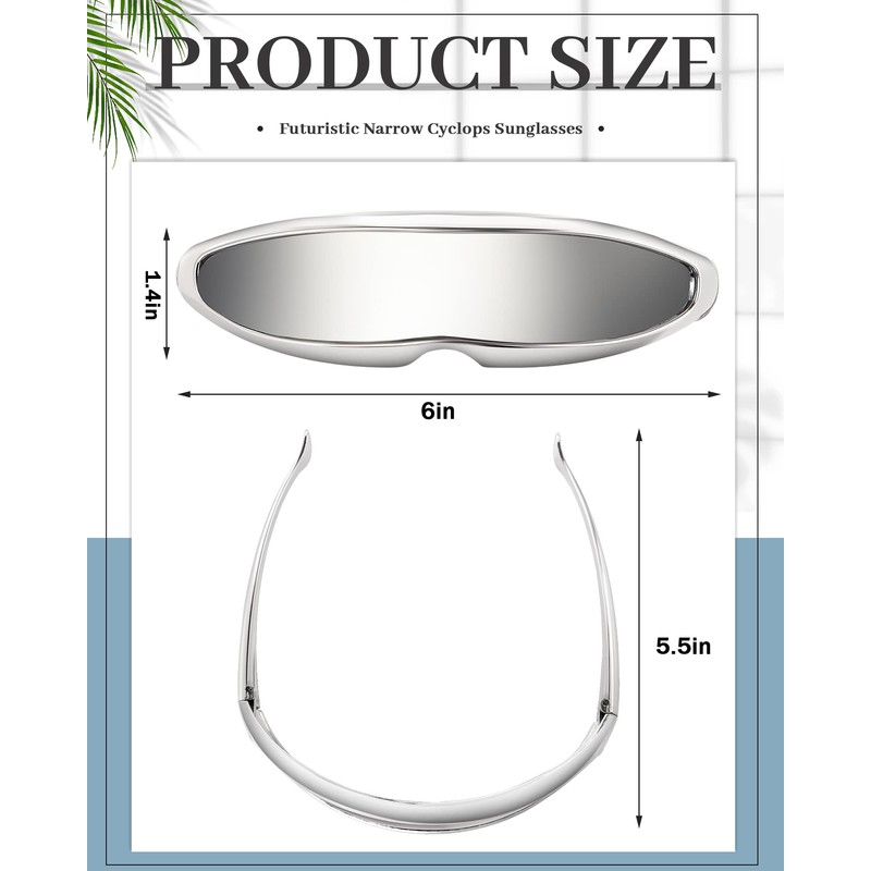 4 Pairs Futuristic Narrow Cyclops Sunglasses Robot Space Costume Color