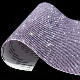 Glitter Rhinestone Sheets Self Adhesive, Bling Gem Sheet Car Cellphone Decoration, Rhinestone Stickers for Craft DIY, 9.4 x 7.9 Inch (Lilac)