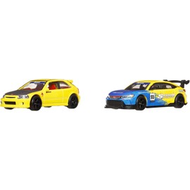 Hot Wheels Premium Honda Civic, Car Culture 2-Pack of 1:64 Scale Vehicles, Unique Pairings, Real Riders Tires, Metal/Metal Chassis, Toy for Collectors, JBL00