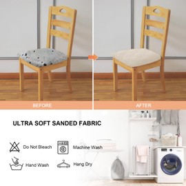 Laurraine Waterproof Dining Chair Seat Covers Set of 4, High Stretch Dining Chair Seat Cushion Slipcovers Washable Seat Protector for Banquet, Kitchen, Party, Hotel (off-white)