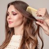 Bamboo Wide Tooth Comb, Hair Detangling Brush, Wooden Hair Curls