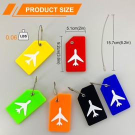 Mziart 6 Pack Silicone Luggage Tags for Suitcases Travel Bag Tags Bulk, Suitcase Tags with Privacy Name ID Card Quickly to Spot Baggage (Multicolor)