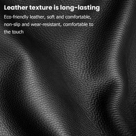 JNNJ Fashionable Leather Gear Knob Cover, Car Gear Knob Protection, Non-Slip Gear Lever Covers, Universal Car Gear Lever Cover with Velcro Fastening, Car Accessories Protective Case (Black Grey)