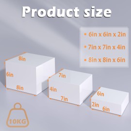 Buffet Risers, Food Display Risers for Party, White Acrylic Risers Display Stand for Buffet Table, Catering Displays for Dessert, Cube Box Nesting Riser with Hollow Bottoms (6"x7"x8" 3PCS)