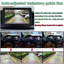 GreenYi Car Backup Camera with Dynamic Trajectory Guide Line, AHD1080P Reverse Rear View Cam, Adjustable Fisheye Lens, Waterproof Night Vision 170 Degree Wide View