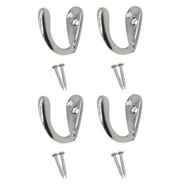 Single Robe Hat and Coat Hook Silver Plated Coat Dress Robe & Bath Towel Hook for Bathroom Bedroom Kitchen Office Hat Scarf Robe & Bag Pack of 4.