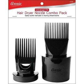 Annie Universal Fit Hair Dryer Nozzle Combo Pack Black