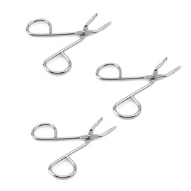 BWESOO 3Pcs Silver Stainless Steel Eyebrow Scissors Tweezers,Elbow Pliers Clip Scissors,Flat Tip Tweezers Hair Plucker Hair Removal Tweezers, Shave and Hair Removal
