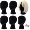 Gisafai 6 Pcs Black Foam Wig Head with 50 Pcs