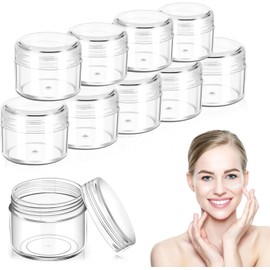 Tarros de Viaje Plástico Transparentes, 20ml Frascos Cosméticos Redondos, Tarros de Cosméticos Vacíos para Maquillaje, Crema, Loción, Bálsamo Labial, Abalorio, Diamantes de Imitación, 18pcs