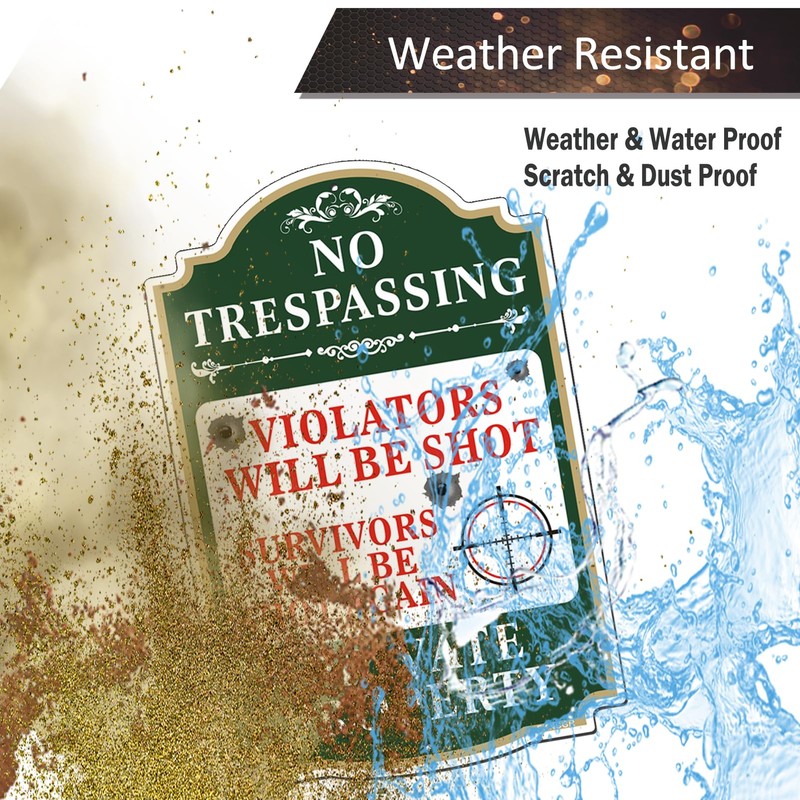 FKNSGR No Trespassing Violators Will Be Shot Sign 2 Pack,