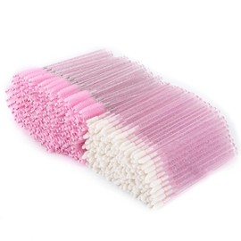 Tbestmax 400 Spoolies Mascara Wand and Lip Brush Disposable Lash Brushes for Eyelash Extensions, Lipstick Lip Gloss Wands Applicator Tool (Pink)
