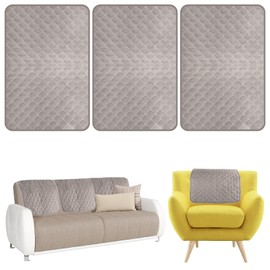 Muross 3Pcs Sofa Headrest Cover Recliner Headrest Protector Soft Polyester Armchair Arm Cover Wear Resistant Anti-Fade Sofa Headrests Covers for Recliner Chair Sofas 57x38cm (grey, 3pcs)