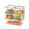 KEMETHY 7 Pack Glass Food Storage Containers with Lids,Stackable BPA
