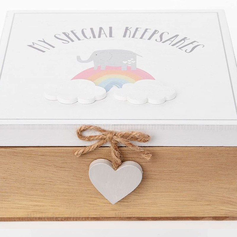 Baby MDF Rainbow Memory Keepsake Box - 'My Special Keepsakes'