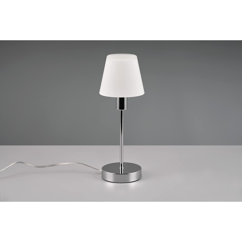 Trio Leuchten Luis II 595700106 Table Lamp Chrome Metal White