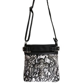 Zelris Camouflage Shine Glow Cross Angel Wings Conceal Carry Crossbody Messenger (Black)