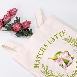 MEIKIUP Matcha Latte Lover Gift New York Matcha Latte Lover Reusable Grocery Bags Matcha Barista Gift for Matcha Drink Lover (CA Matcha TB)