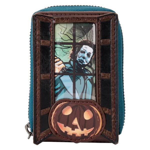 Loungefly Halloween Michael Myers Pumpkin Glow Accordion Zip Around Wallet,