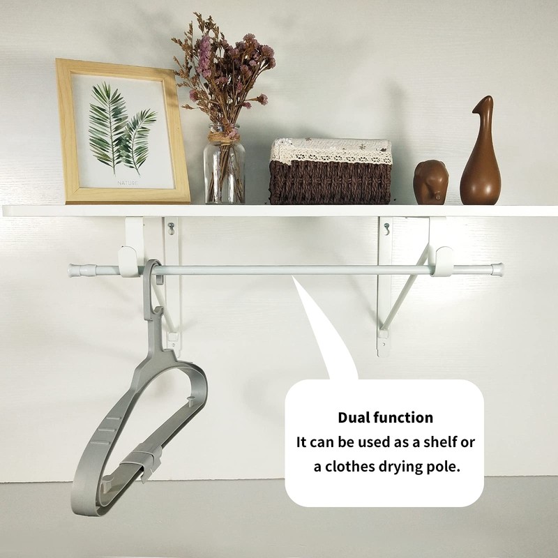 2 Pack Heavy Duty Closet Shelf and Rod Brackets,Shelf Brackets